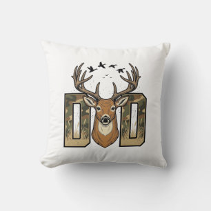 Almofada Camisa de caça ao veado Pai Camo Buck Vector Desig