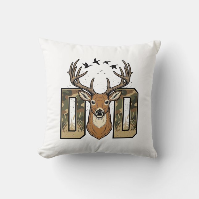 Almofada Camisa de caça ao veado Pai Camo Buck Vector Desig (Frente)