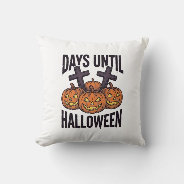 Almofada Camisa de Contagem Regressiva de Halloween Design  (Frente)