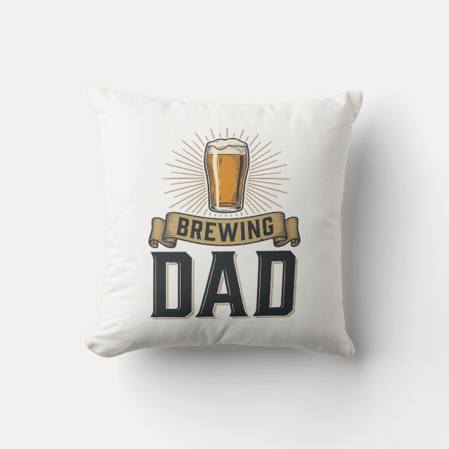 Almofada Camisa de desenho de cerveja de papai cervejeiro v (Frente)