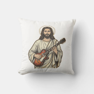 Almofada Camisa de Desenho de Gravura de Guitarrista Sagrad