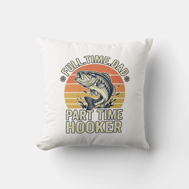 Almofada Camisa de design de pesca engraçada para pai vinta (Frente)