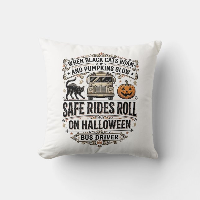Almofada Camisa de Motorista de Ônibus de Halloween Assusta (Frente)