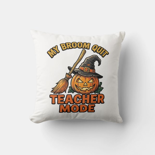 Almofada Camisa de Professor de Halloween Desenho Divertido (Frente)