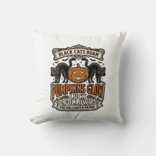 Almofada Camisa de Vigilante de Halloween com Gatos Pretos