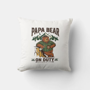 Almofada Camisa do Dia dos Pais Papa Bear em Serviço Animal