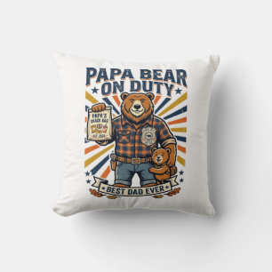 Almofada Camisa do Dia dos Pais Papai Urso de Serviço Camis