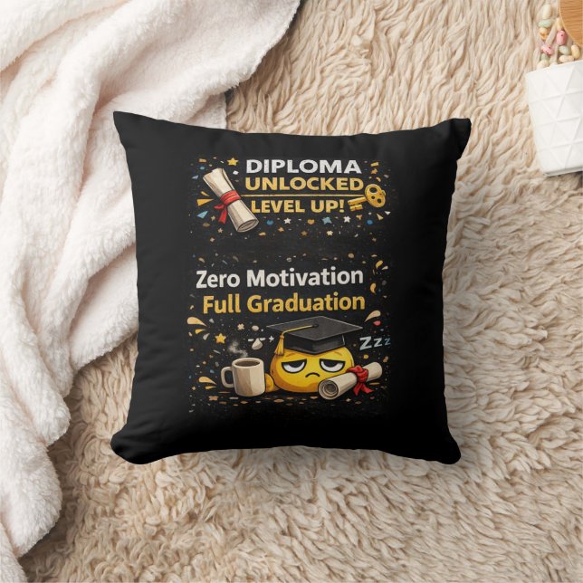 Almofada Camisa engraçada de formatura com motivação zero (Cobertor)