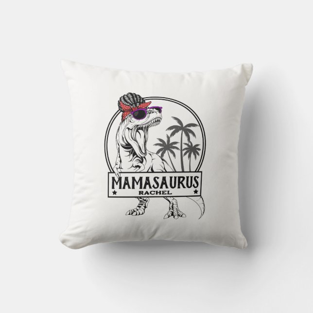 Almofada Camisa Mamasaurus Mamãe T rex Dino Divertido Nome  (Frente)