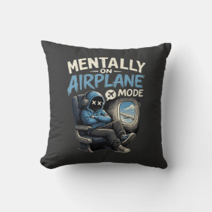 Almofada Camisa Mentalmente no Modo Avião Engraçado Menino 