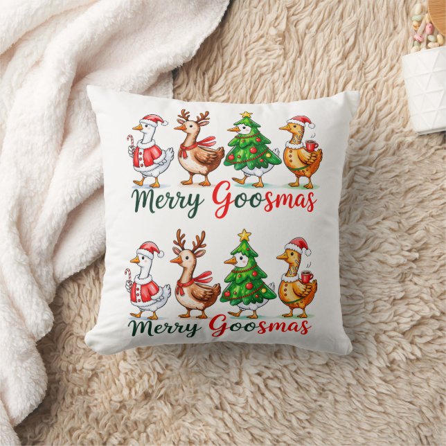 Almofada Camisa Tri-Blend de Natal Alegre Goosmas Goose Eng (Cobertor)