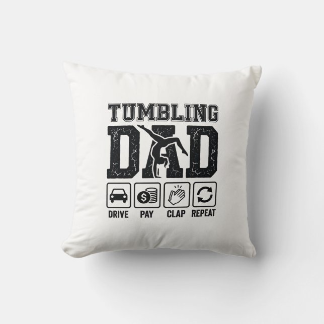 Almofada Camisa Tumbling Dad Drive Pay Clap Repeat Design_1 (Frente)