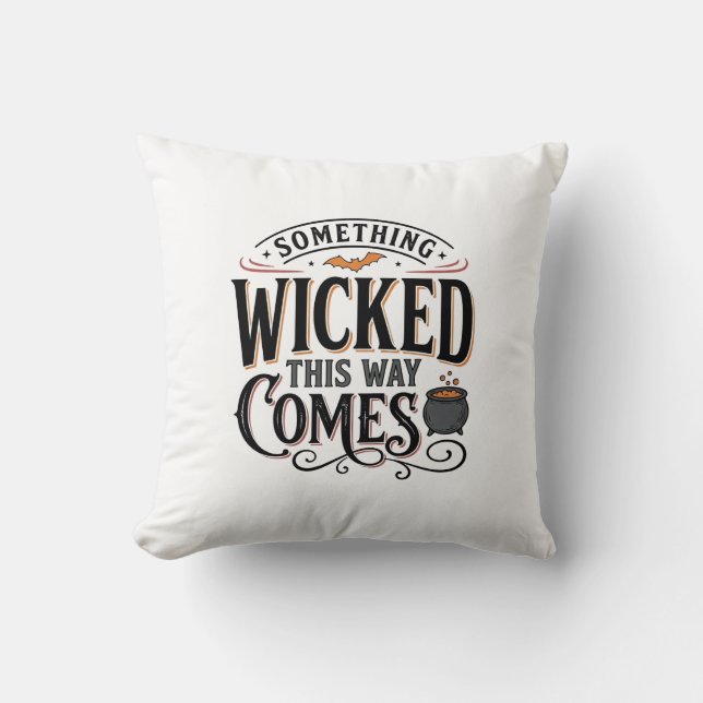 Almofada Camisa Vintage Something Wicked de Halloween Desig (Frente)