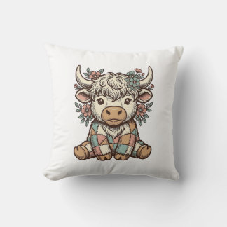 Almofada Camisa Xadrez Floral Vintage da Vaca das Terras Al