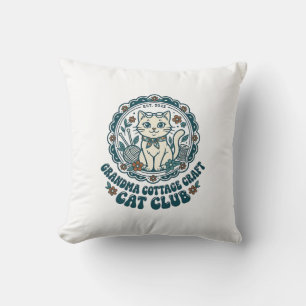 Almofada Camiseta Arte Avó Cottage Artesanal Gata Amante -