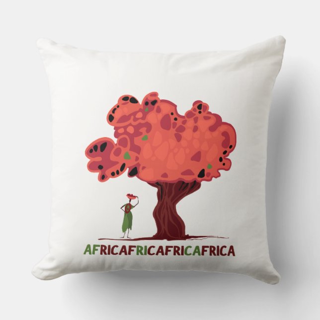 Almofada Camiseta com mogno e mulheres da África (Frente)