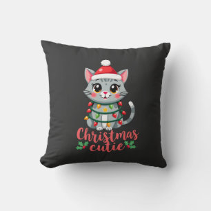 Almofada Camiseta de Natal de Gatos Fofos de Natal para Hom