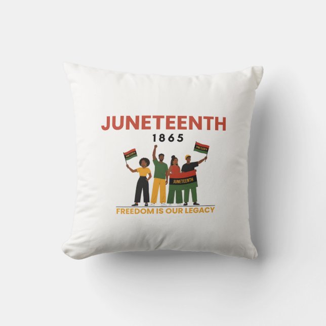 Almofada Camiseta do Dia da Liberdade Juneteenth | Afro-Ame (Frente)