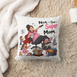 Almofada Camiseta engraçada da mãe não tão super Mãe Caos M