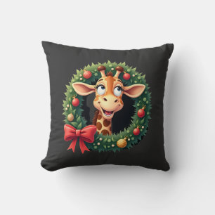 Almofada Camiseta engraçada de girafa meme face festiva de 
