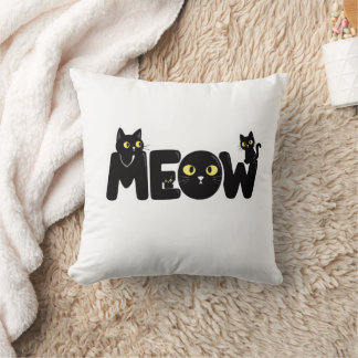 Almofada Camiseta Miauzinho Gato Preto Fofo