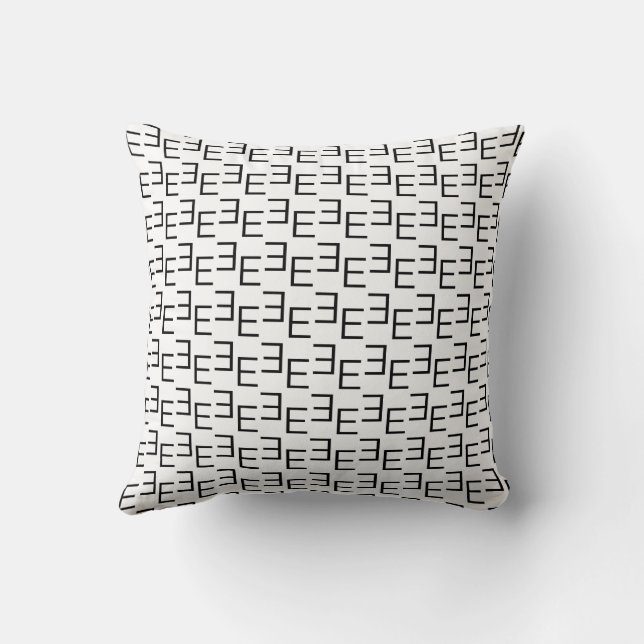 Almofada Camiseta Monograma E Simétrica, Geométrico Minimal (Verso)