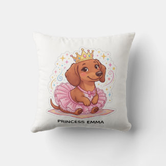 Almofada Camiseta Princesa Dachshund Fofa Nome Personalizad