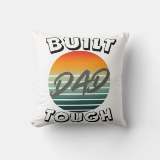 Almofada Camiseta retro pôr do sol 'Construído pai durão'.