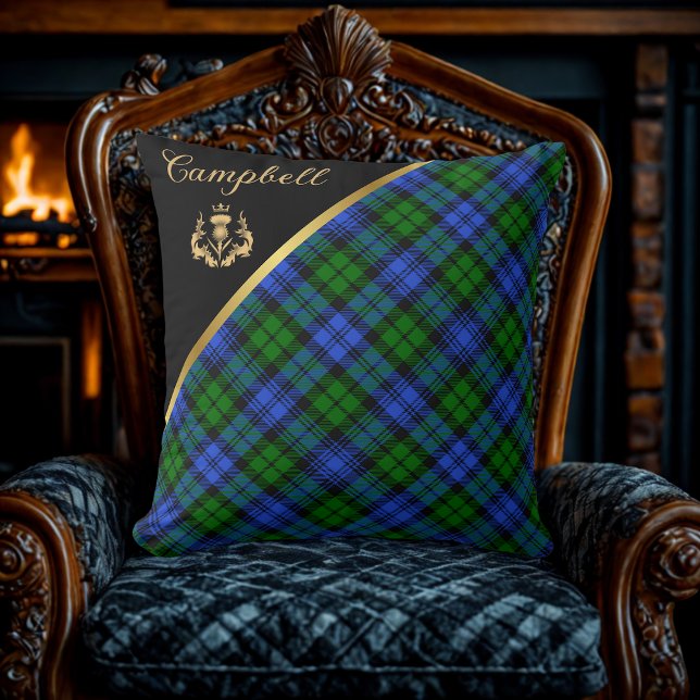 Almofada Campbell Tartan Throw Pillow (Criador carregado)