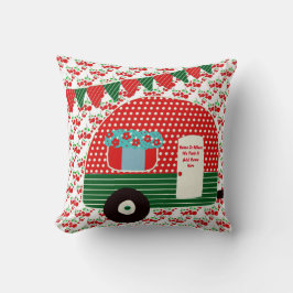 Almofada Camper Caravan Sayings Retro Red Green Custom