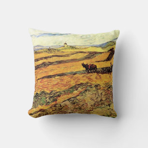 Almofada Campo com Lavrador e Moinho por Vincent van Gogh