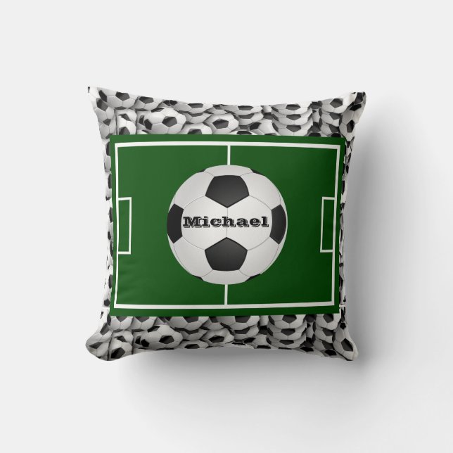 Almofada Campo De Futebol E Bolas Personalizadas (Frente)