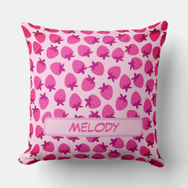 Almofada campo de morango rosa fruta natural de verão inici