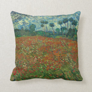 Almofada Campo de papoula de Vincent van Gogh Fine Art