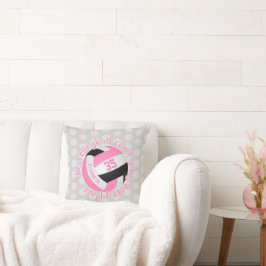 Almofada campo de vôlei de cinza preta rosa é meu lugar fel