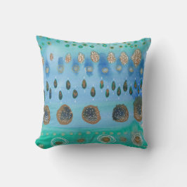 Almofada Campos de flores abstrato de aquarela