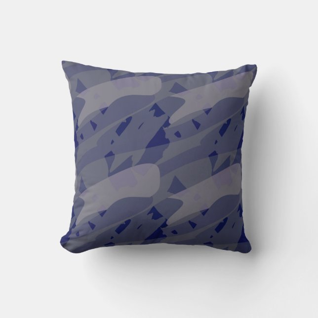Almofada Camuflagem azul roxo abstrato (Frente)