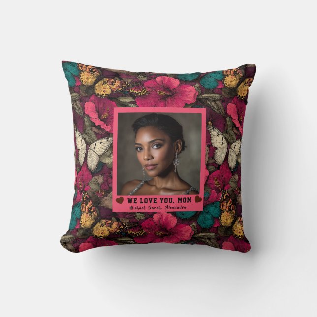 Almofada Camuflagem de Borboleta Decoração Interna Feliz Mã (Frente)