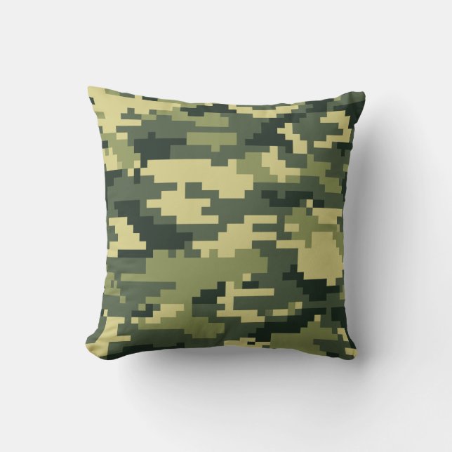Almofada Camuflagem Digital Woodland de 8 Bits / Camo (Frente)