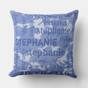Almofada Camuflagem Personalizada Nome Mais Longo Azul