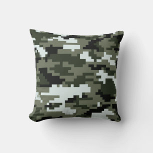 Almofada Camuflagem urbana digital de 8 bits/Camo
