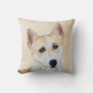 Almofada Canaan Dog Painting - Arte de Cachorro Original