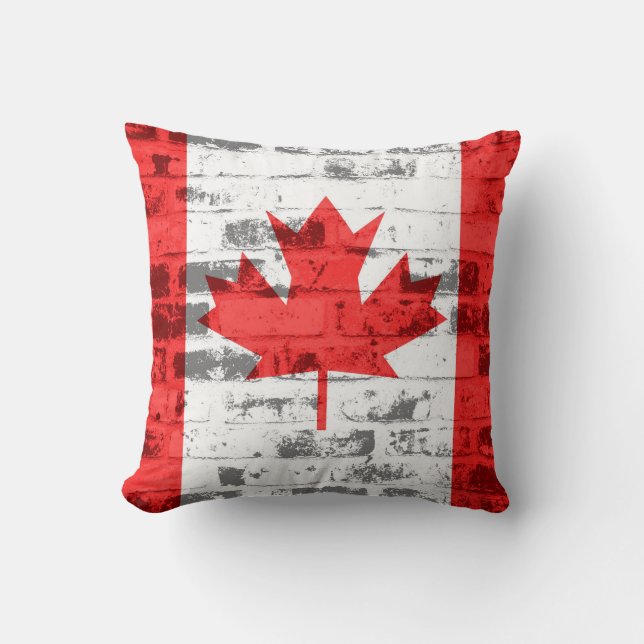 Almofada Canada Flag Vintage (Frente)
