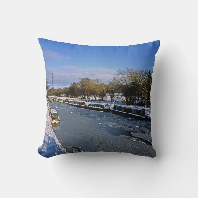 Almofada Canal de Macclesfield no inverno Cheshire Inglater (Frente)