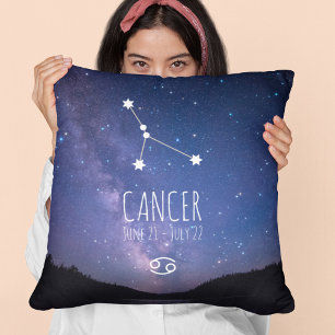 Almofada Cancer Constelação Zodiac Personalizada