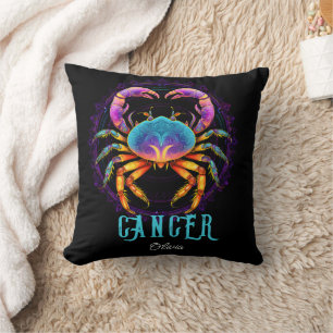 Almofada Cancer de Arte Psicodélica Nome Zodiac