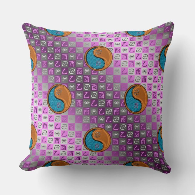 Almofada Câncer & Galo de Madeira (Frente)