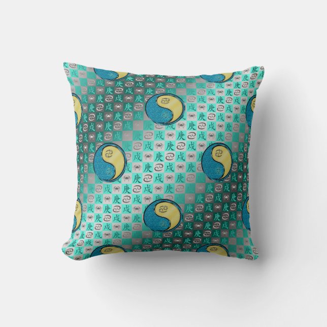 Almofada Cancer & Metal Dog Throw Pillow (Frente)