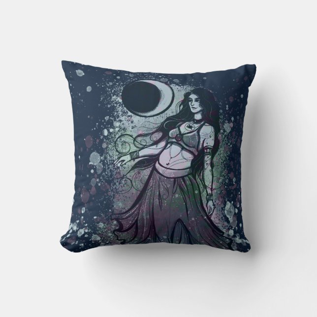 Almofada Cancer Zodiac MoonChild Goddese Belly Dancer (Frente)