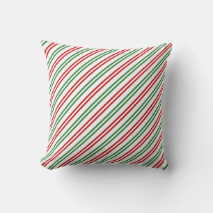 Almofada Candy Cane Christmas Strips Red Green